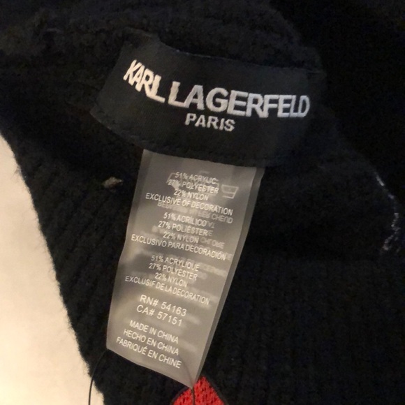Karl Lagerfeld Paris Karl Icons Embroidered Knit Beret Color Black OS NWT - Picture 10 of 14